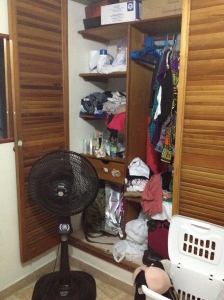 My new, messy closet.